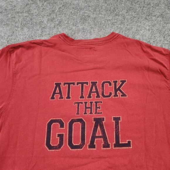VTG Abercrombie & Fitch A&F Mens L Large Hockey Attack The Goal Graphic T Shirt - Picture 10 of 11